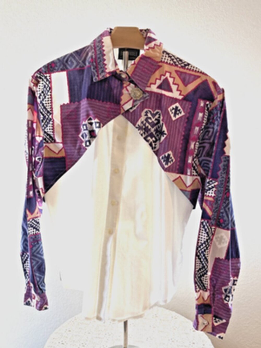 Multicolor Western Style Long Sleeve Button Front Shirt